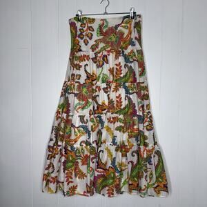 Lauren Ralph Lauren Women’s Paisley Tiered Maxi Skirt White Multi Color Size XS